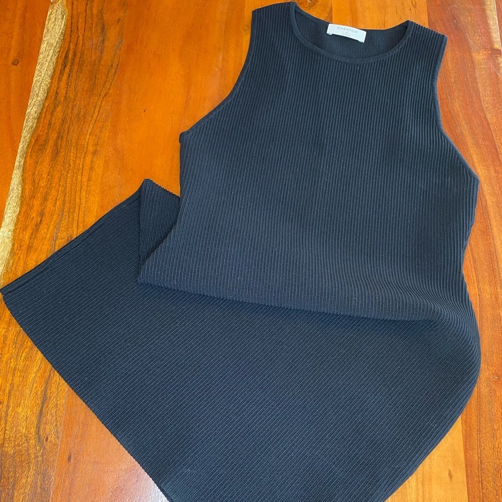 Aritzia Babaton Black Contoured Mini Dress Women’s Size M Moto Party Y2K Winter